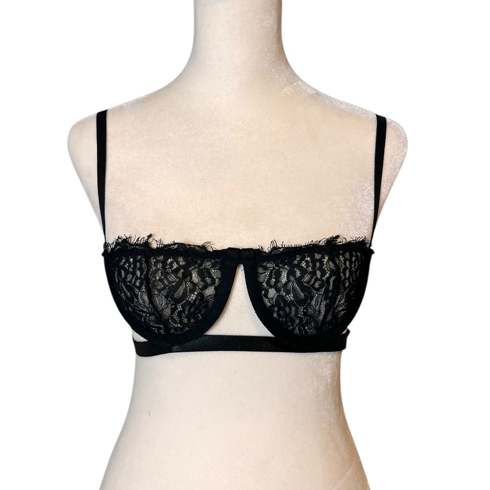 Nasty Gal Black Lace Lingerie Bra - Size S - New